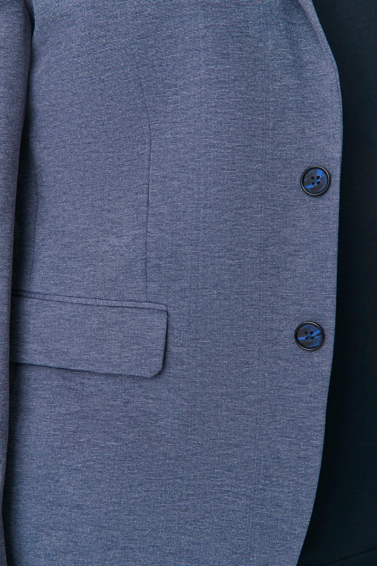 Navy Lapel Collar Jacket, , large image number 3
