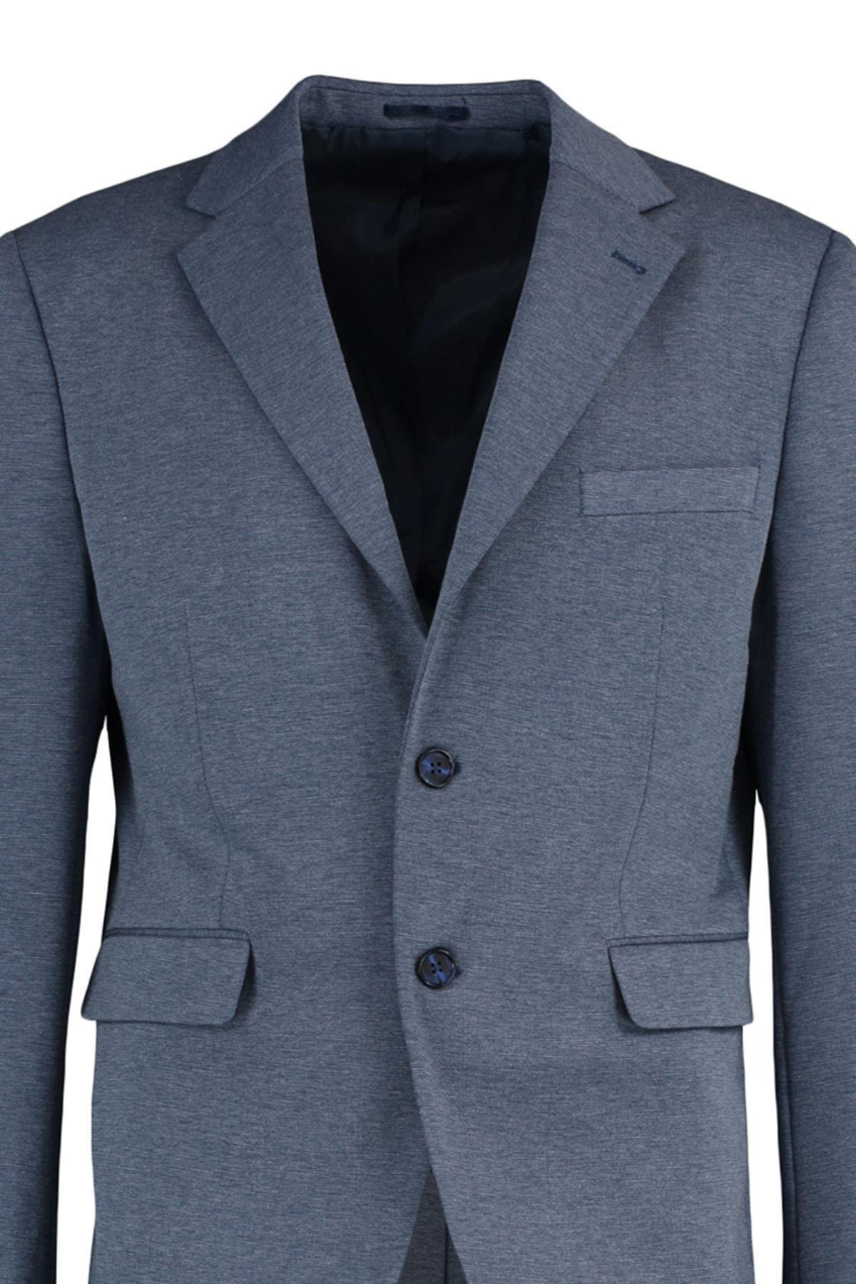 Navy Lapel Collar Jacket, , large image number 7