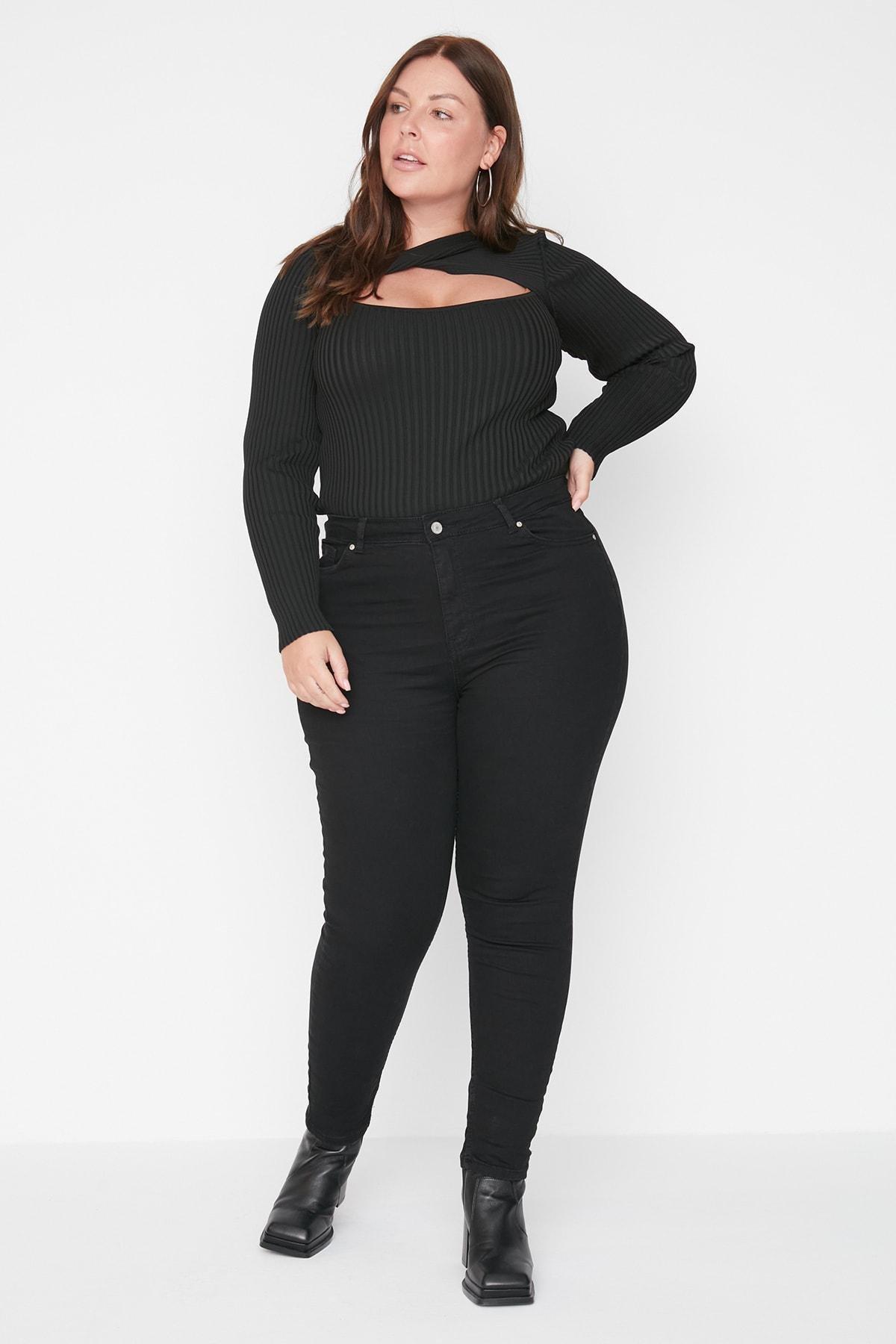 Plus size online black skinny jeggings