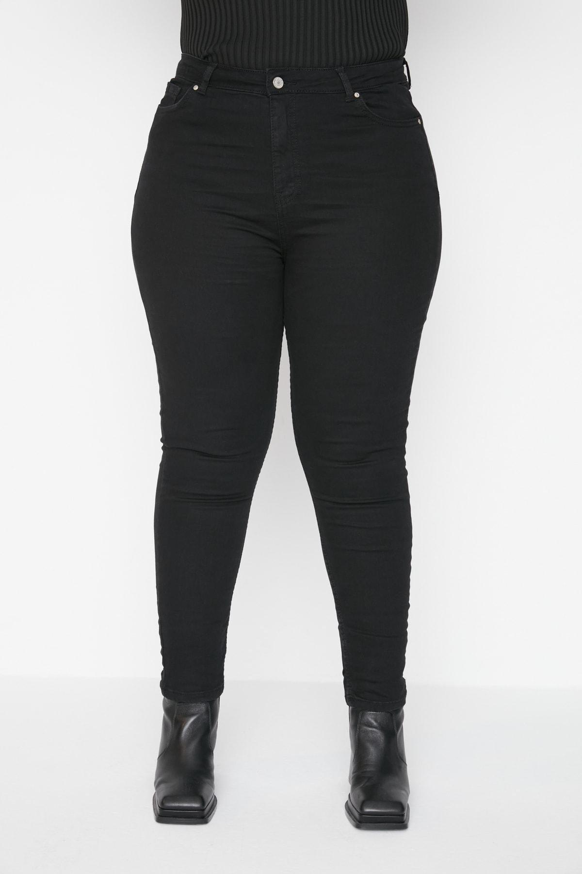 Black Skinny High Waist Plus Size Jeans, , large image number 4