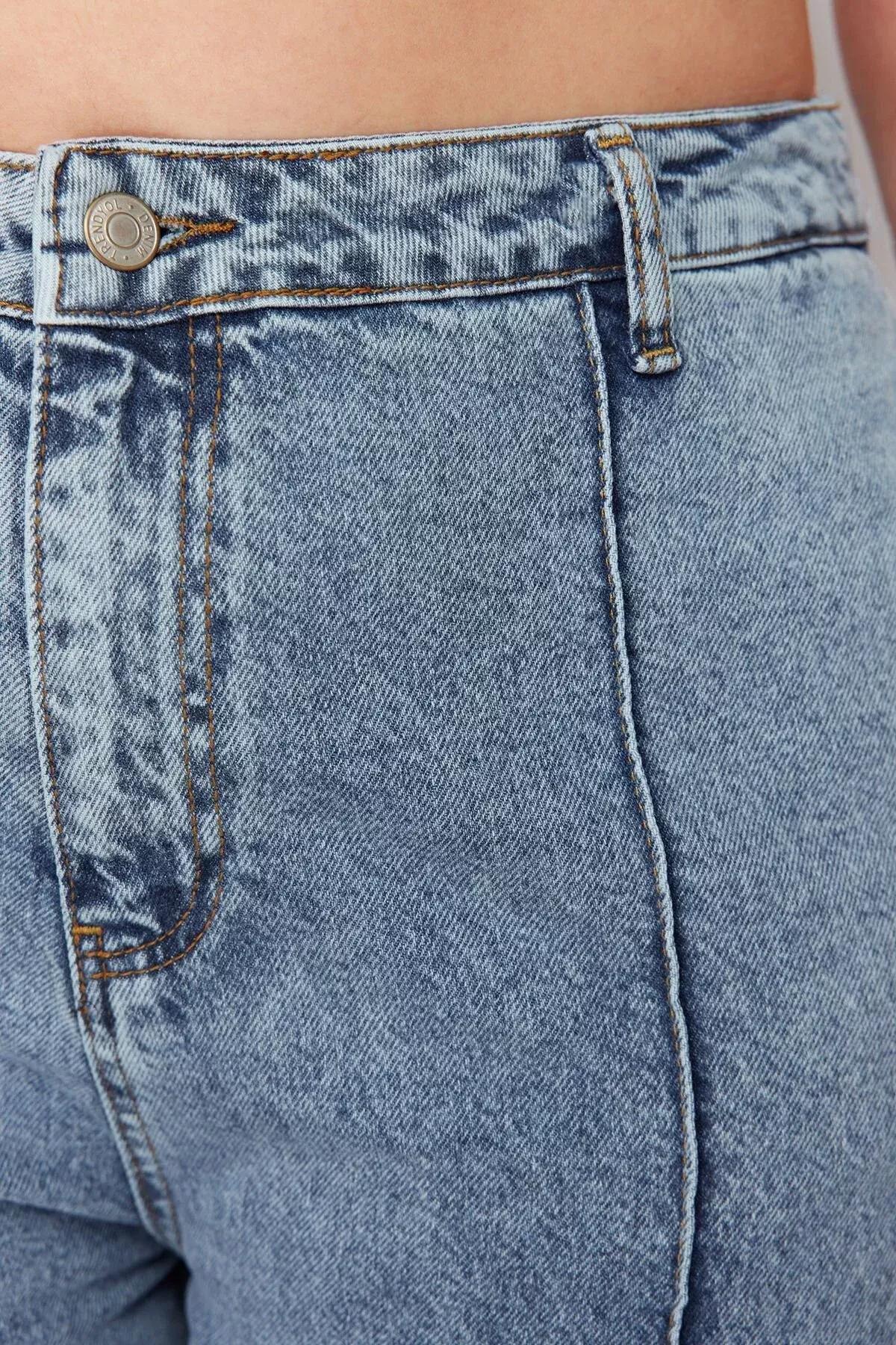 Blue Wide Leg Plus Size Jeans, Blue, large image number 4