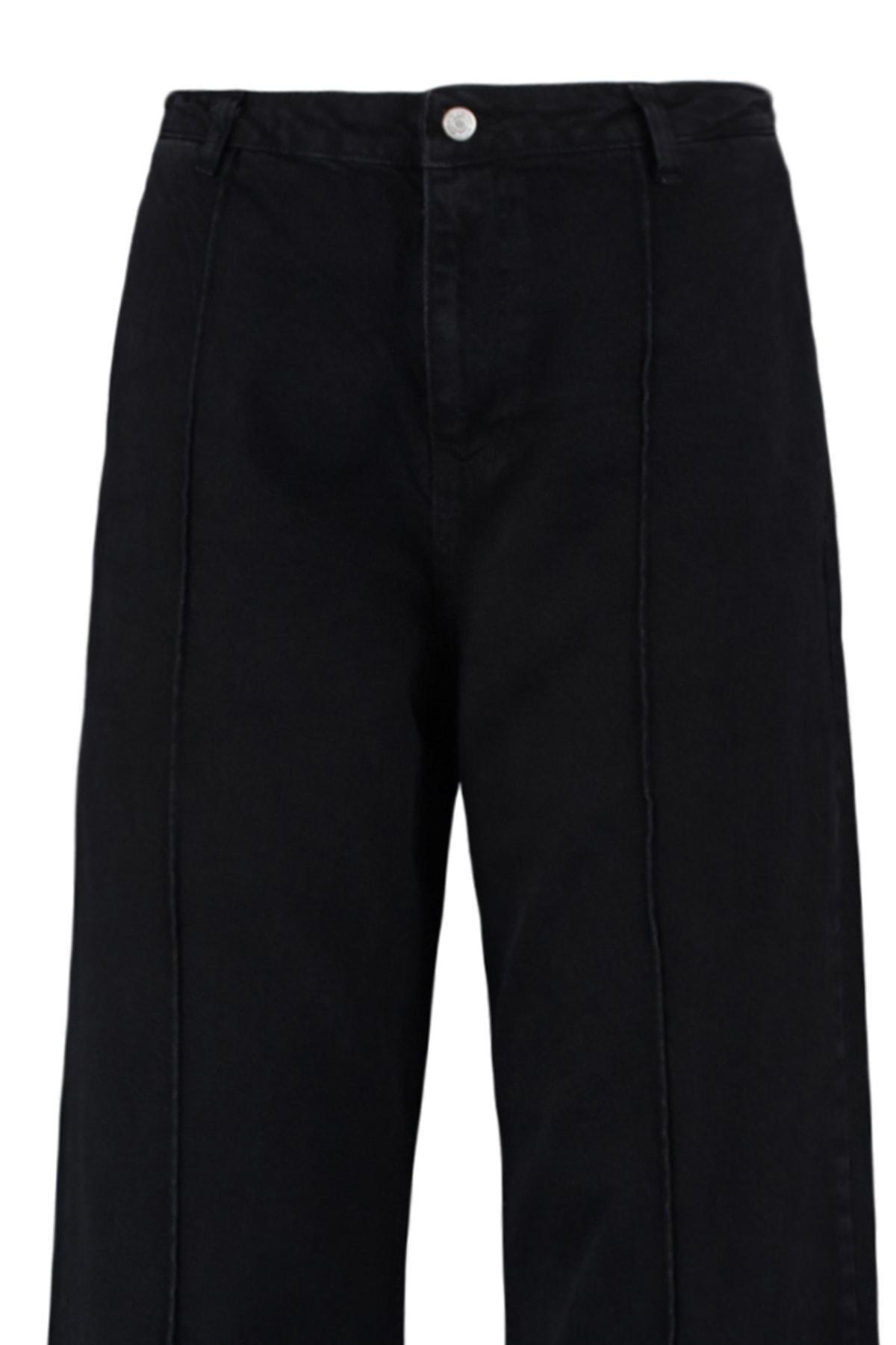 Black Wide Leg Plus Size Jeans, , large image number 5