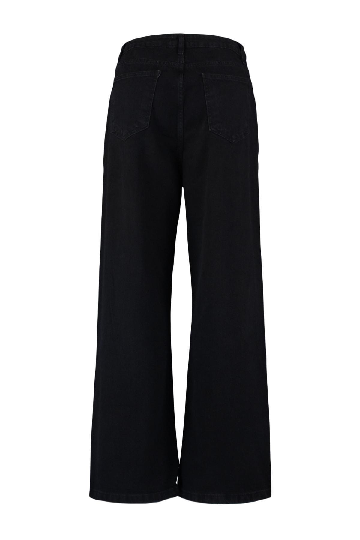Black Wide Leg Plus Size Jeans, , large image number 6