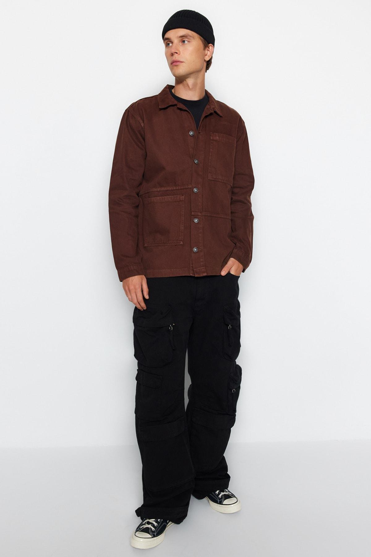 Brown Collared Jacket, Brown, large image number 1