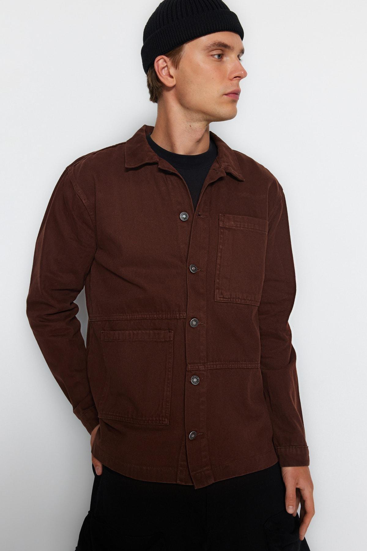Brown Collared Jacket, Brown, large image number 2