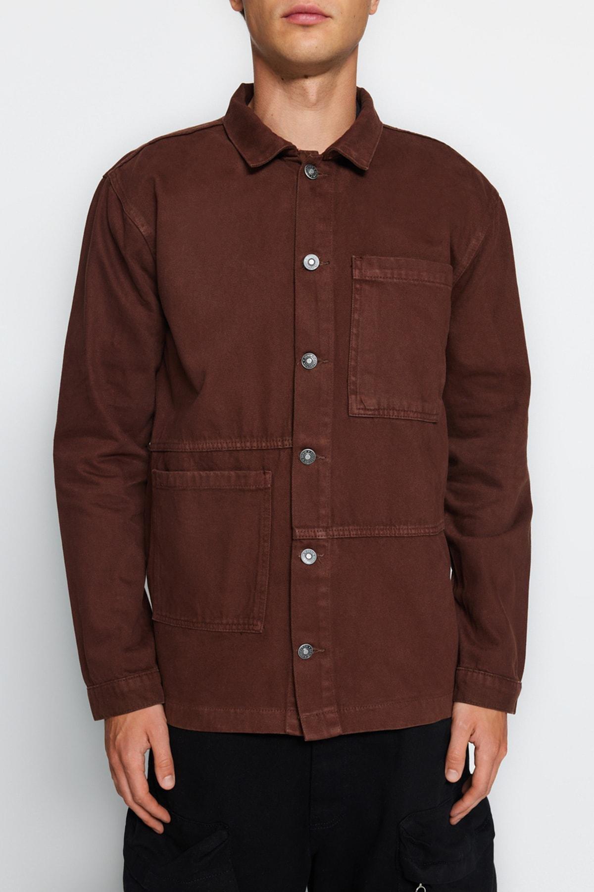 Brown Collared Jacket, Brown, large image number 3