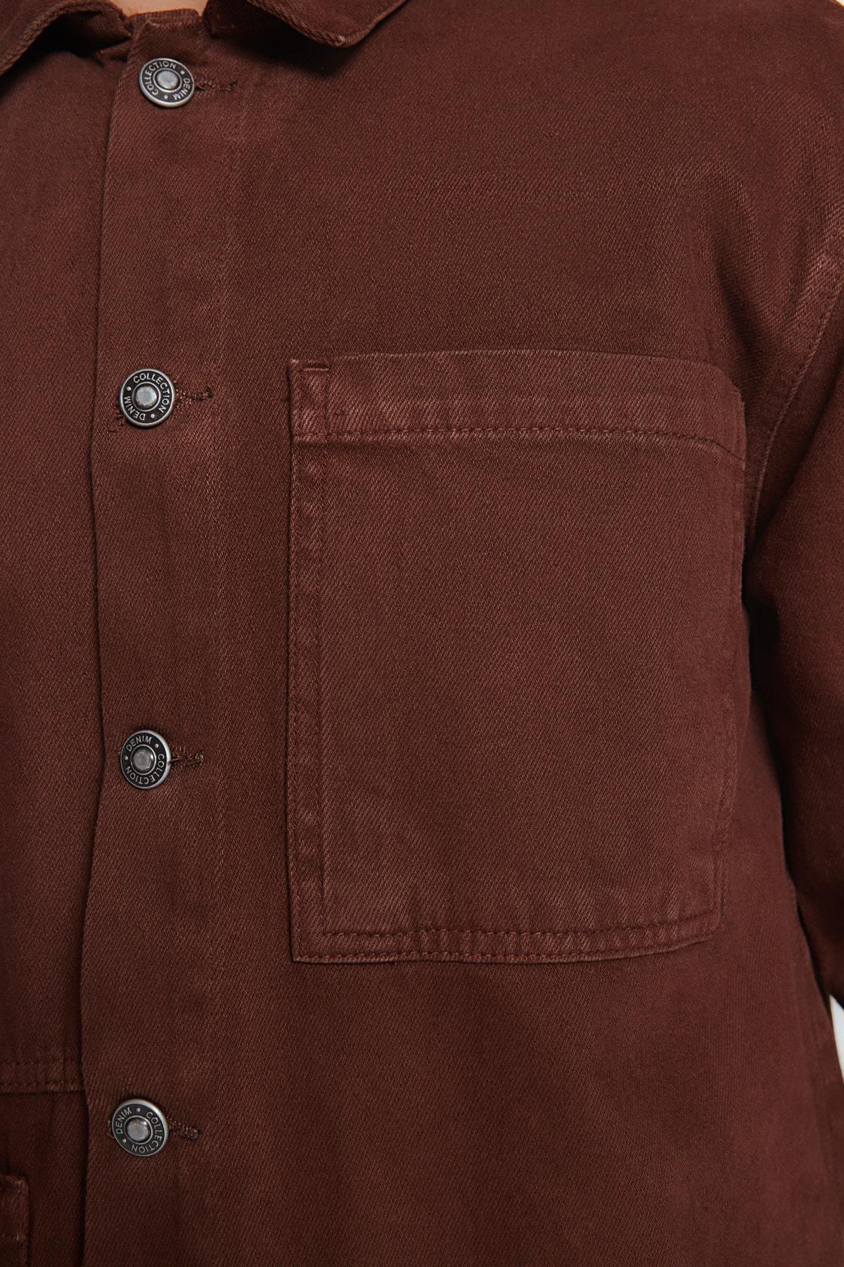 Brown Collared Jacket, Brown, large image number 4