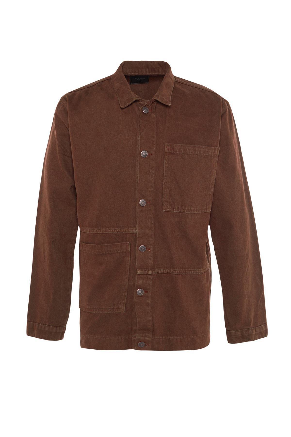 Brown Collared Jacket, Brown, large image number 5
