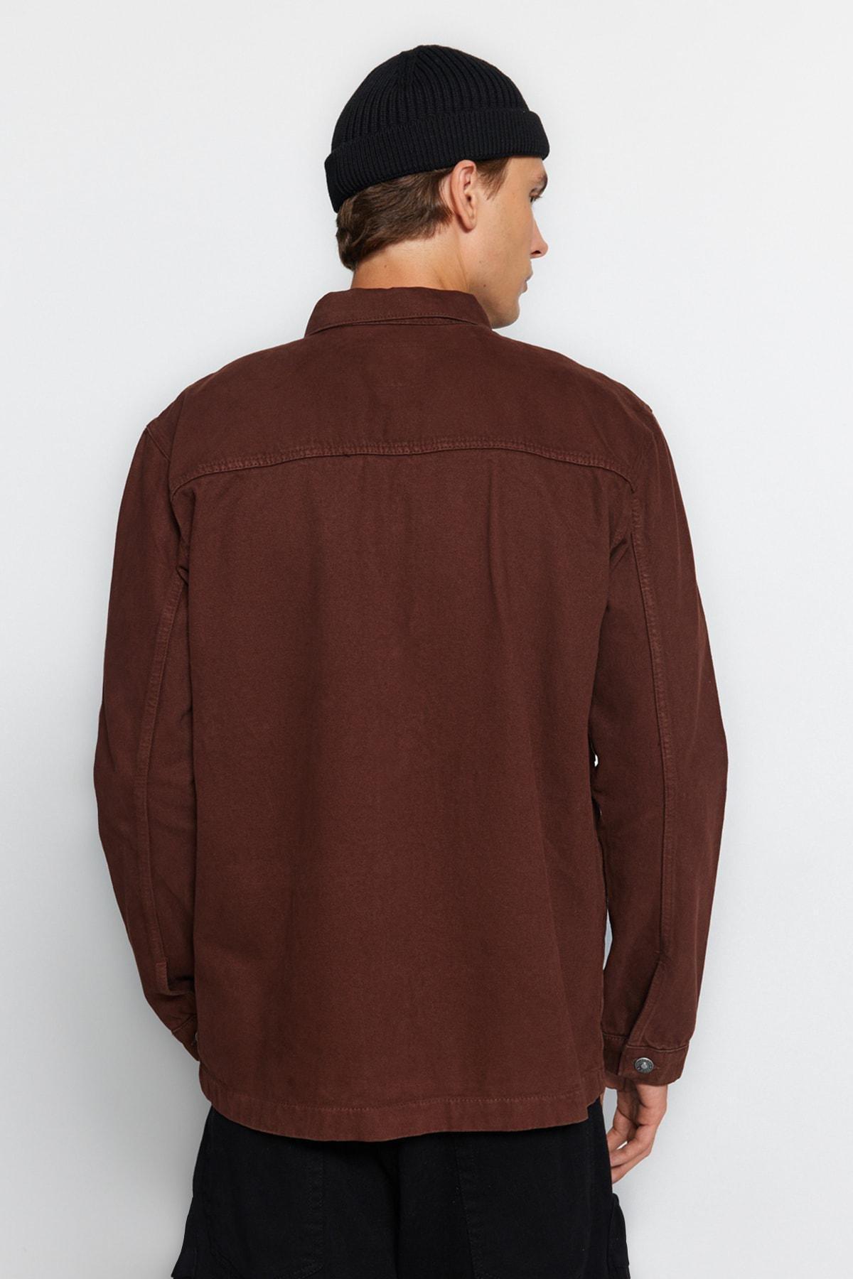 Brown Collared Jacket, Brown, large image number 7
