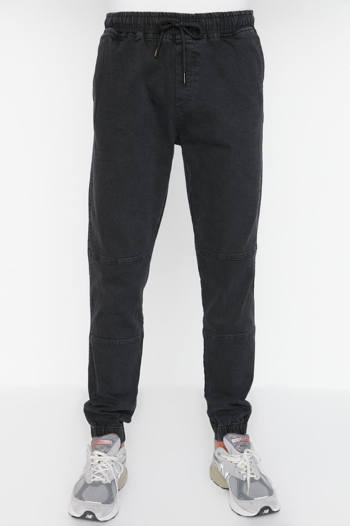 Black Denim Joggers Jeans, , large image number 3