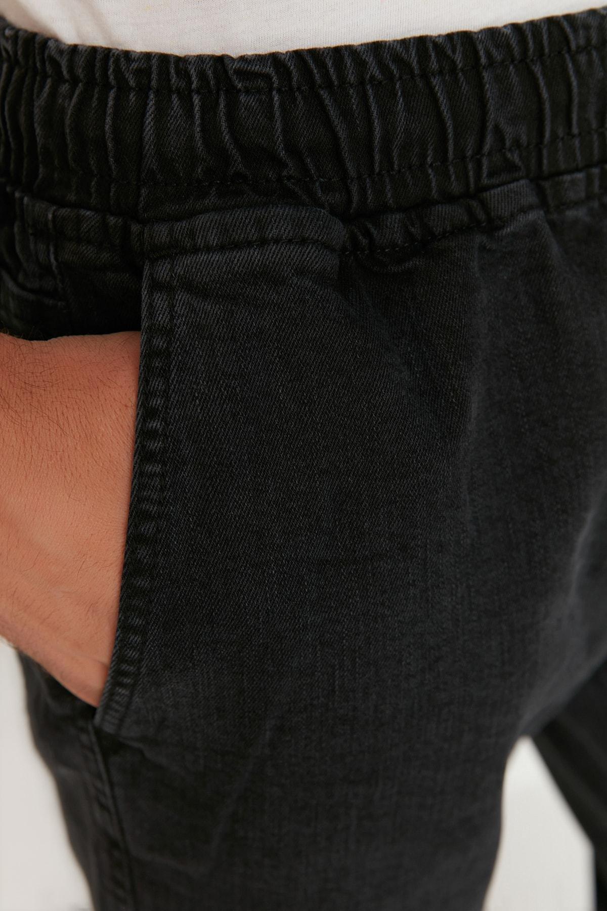 Black Denim Joggers Jeans, , large image number 4