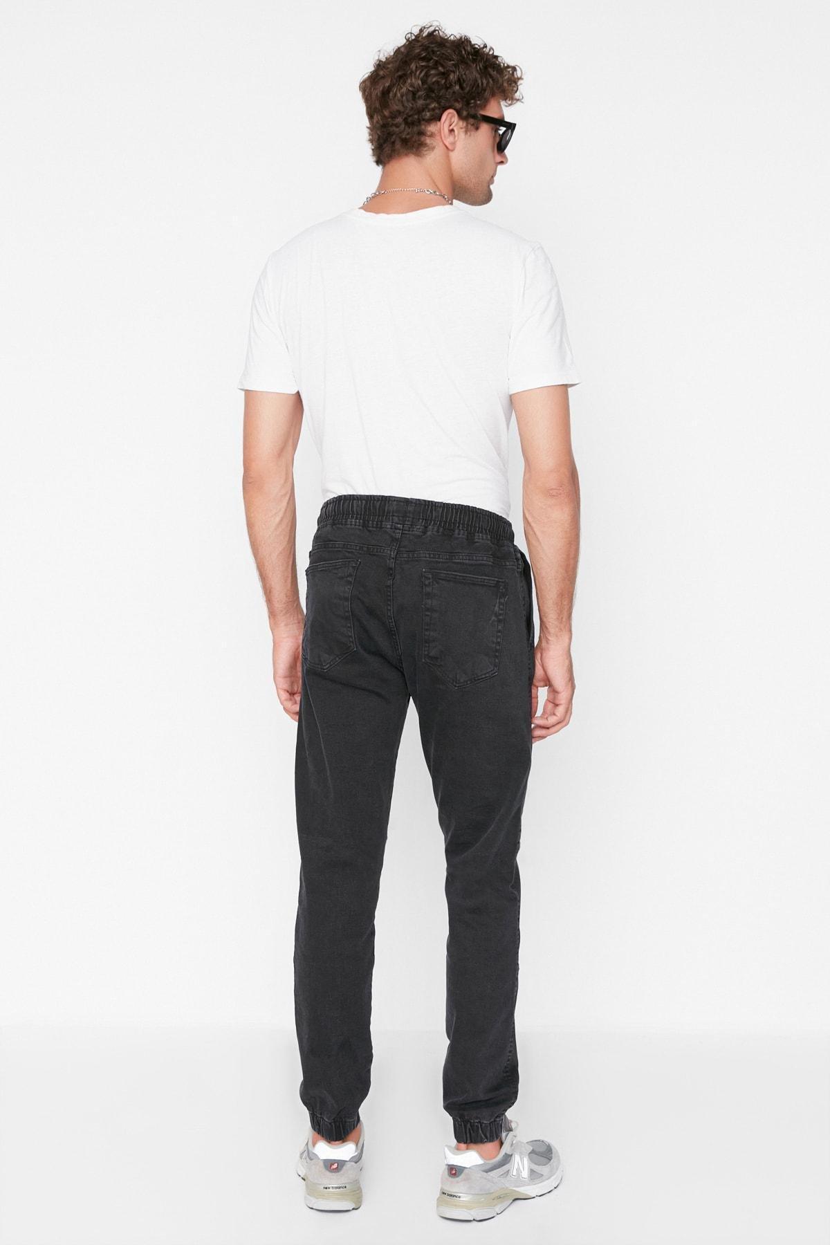 Black Denim Joggers Jeans, , large image number 5
