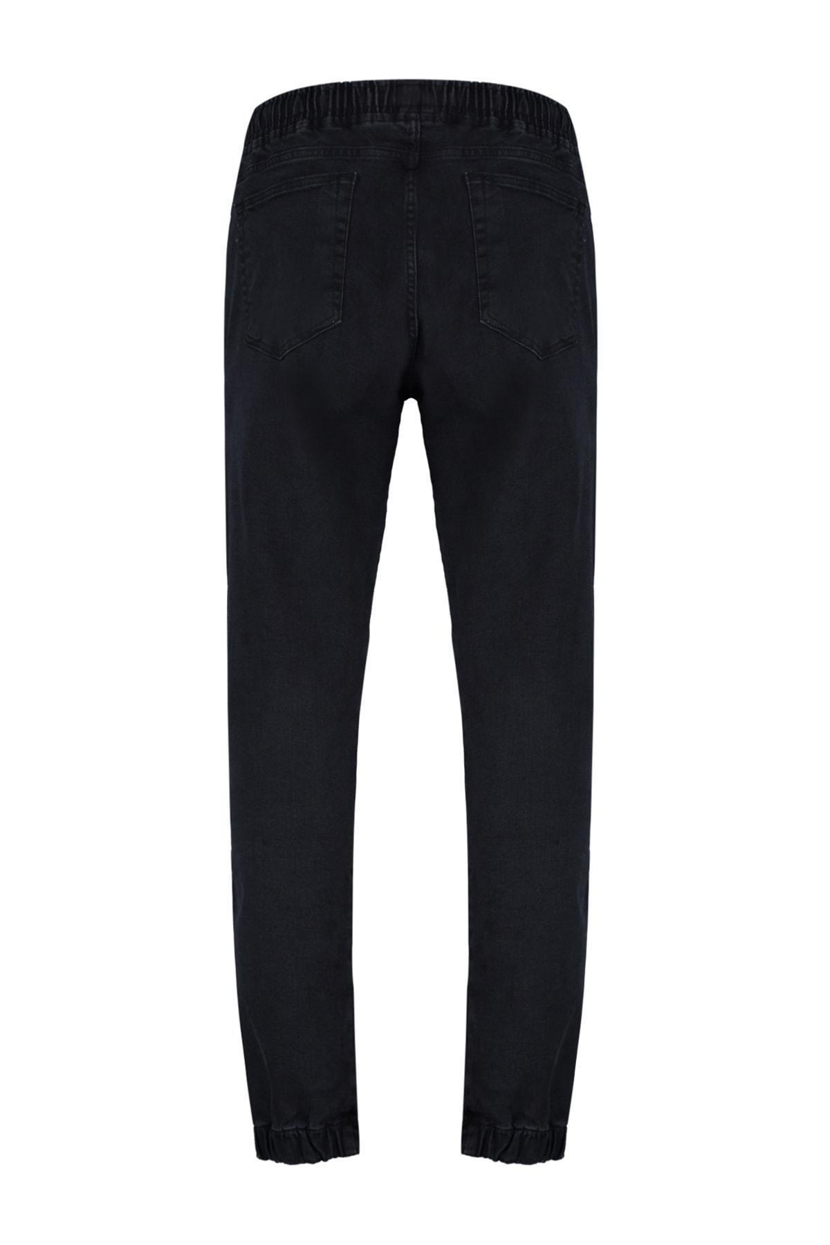 Black Denim Joggers Jeans, , large image number 6