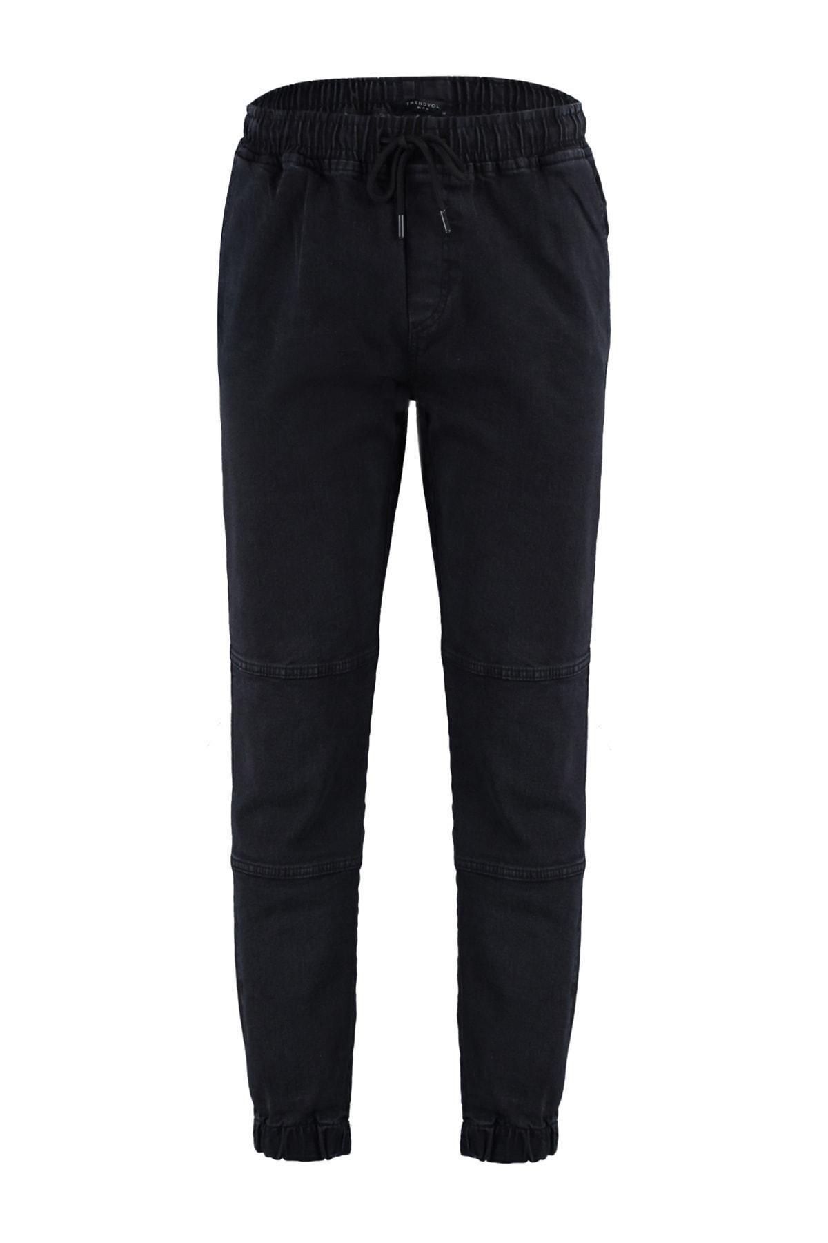 Black Denim Joggers Jeans, , large image number 7
