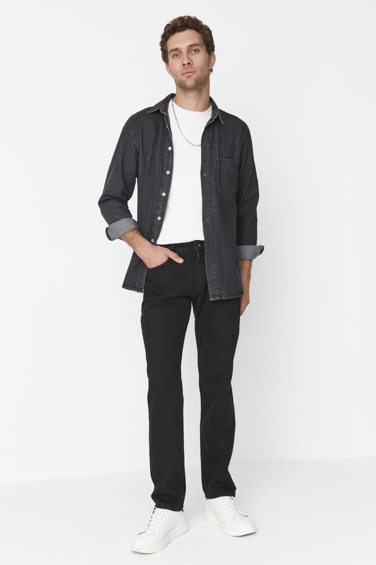 Black Denim Skinny Jeans, , large image number 1