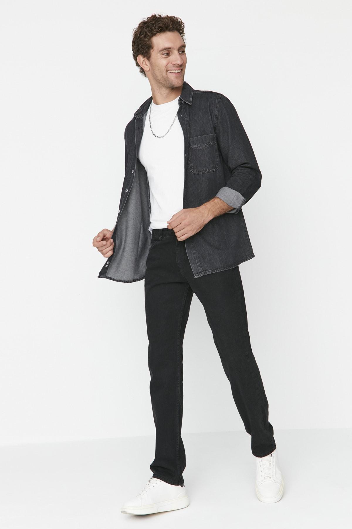 Black Denim Skinny Jeans, , large image number 2
