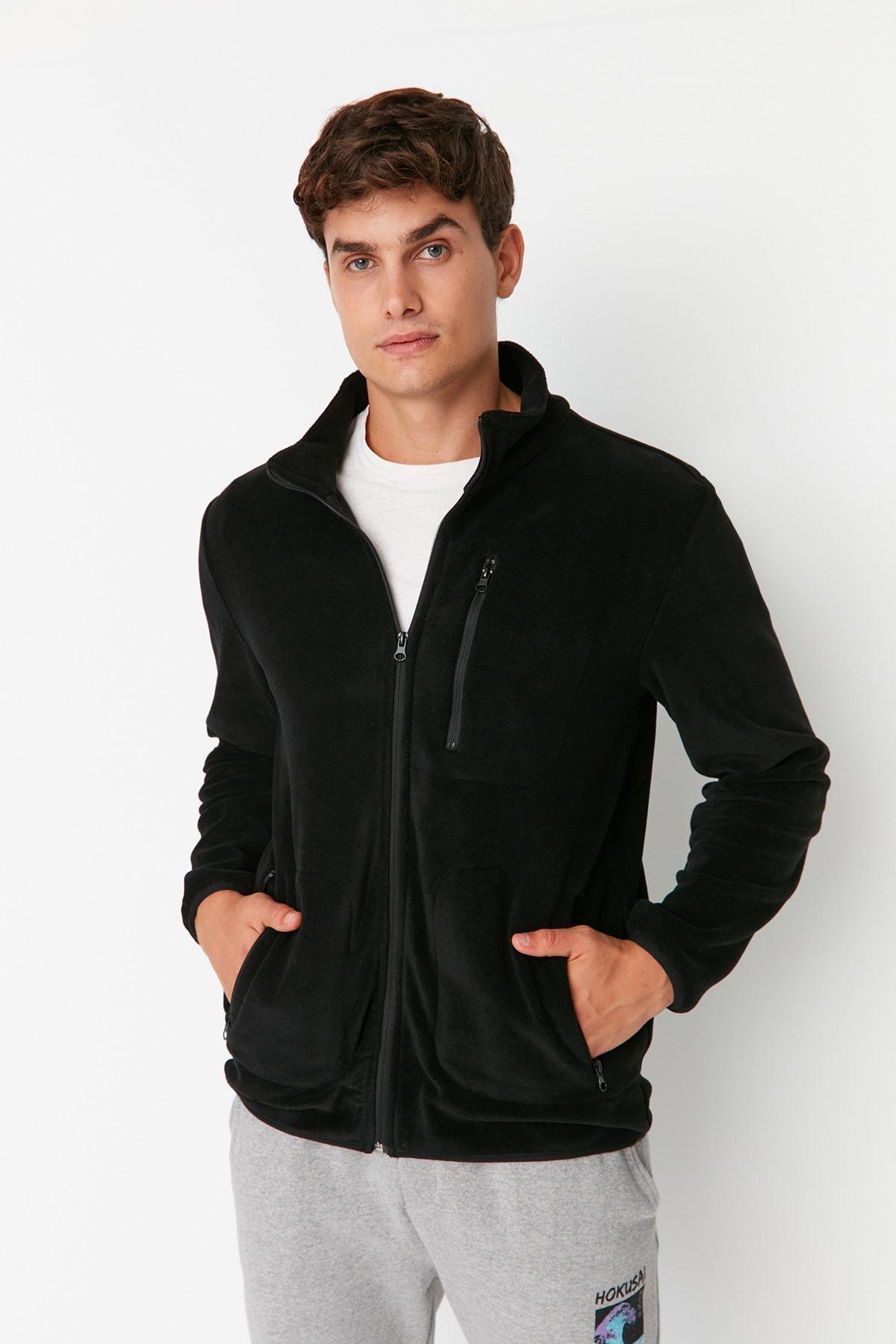Black Lapel Collar Cardigan, , large image number 0