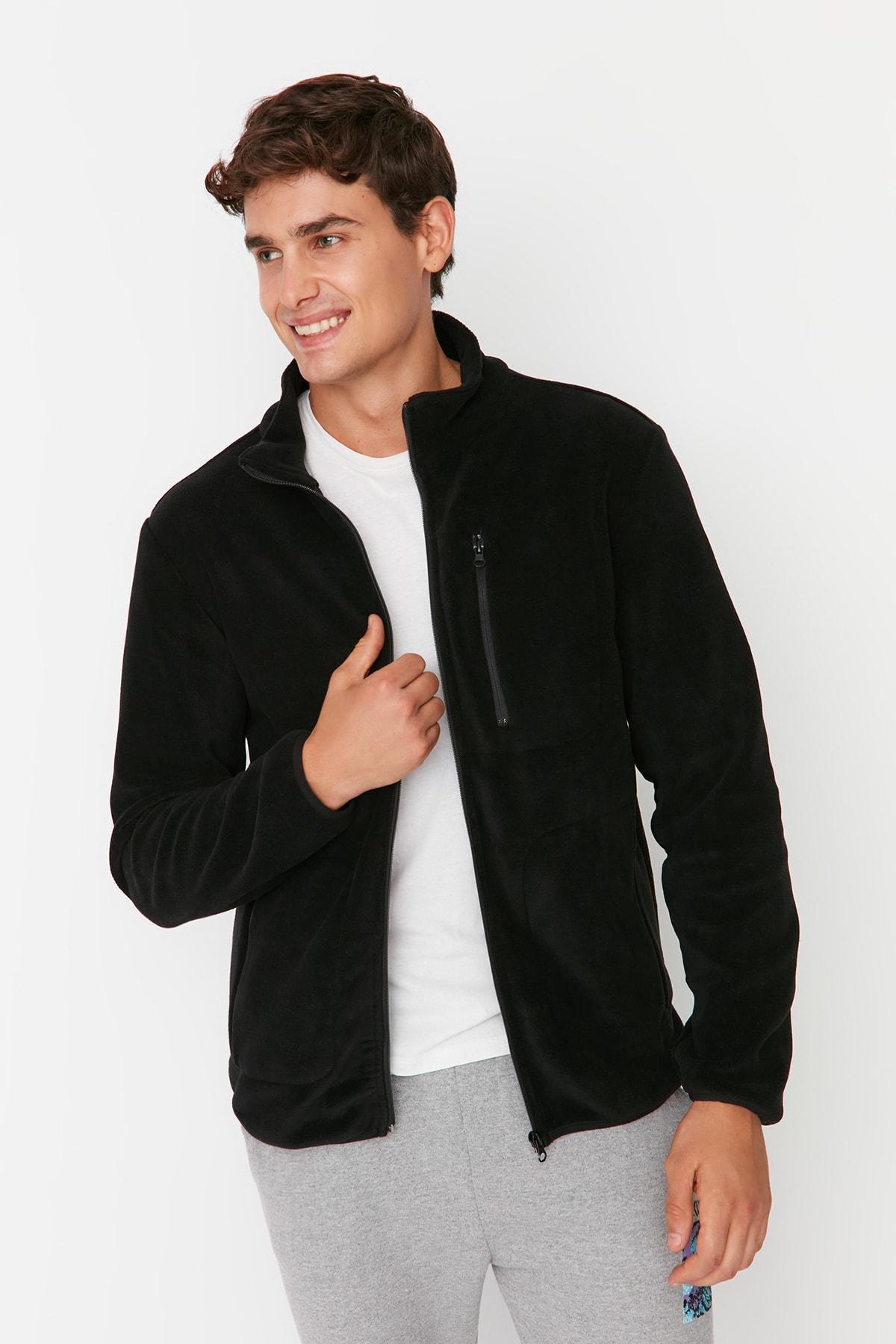 Black Lapel Collar Cardigan, , large image number 1