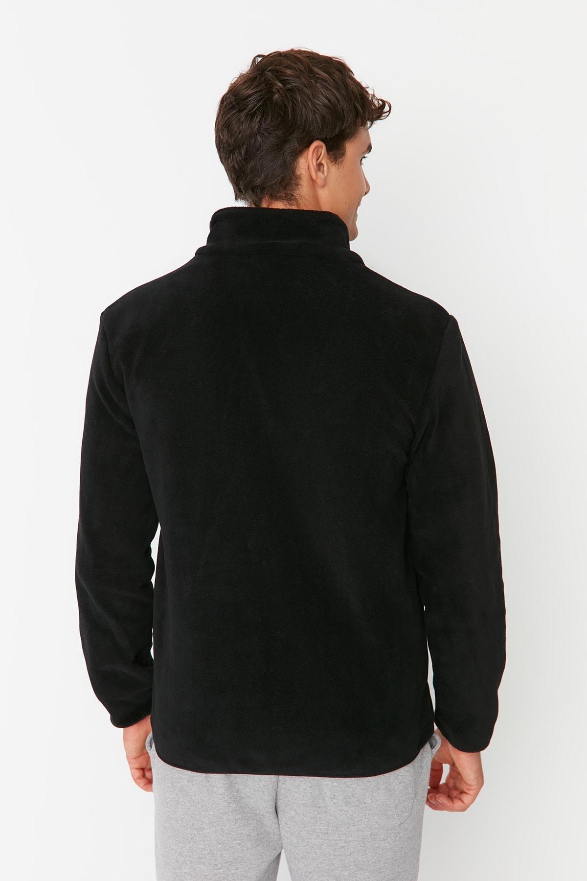 Black Lapel Collar Cardigan, , large image number 4