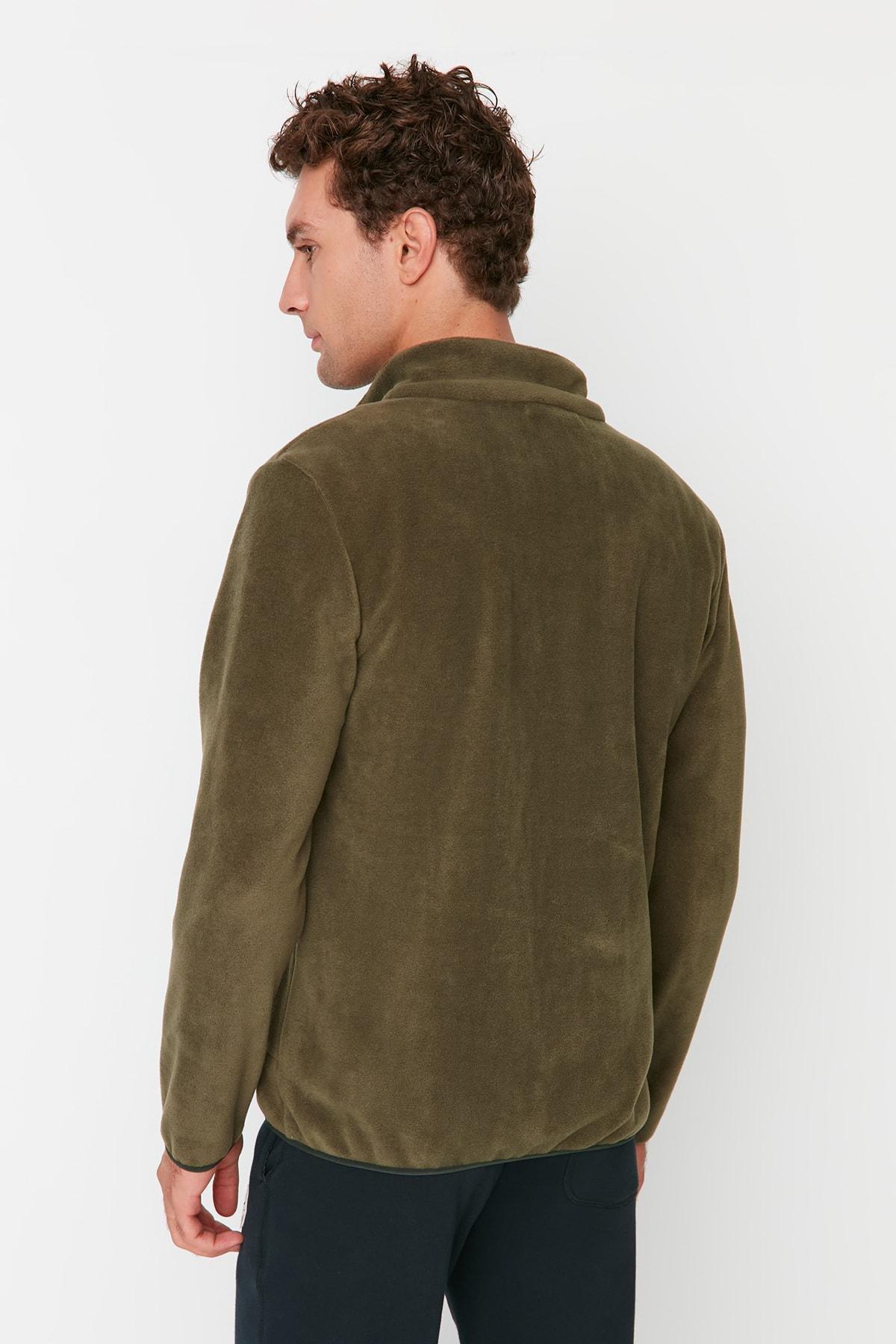 Khaki Regular Cardigan, , large image number 4