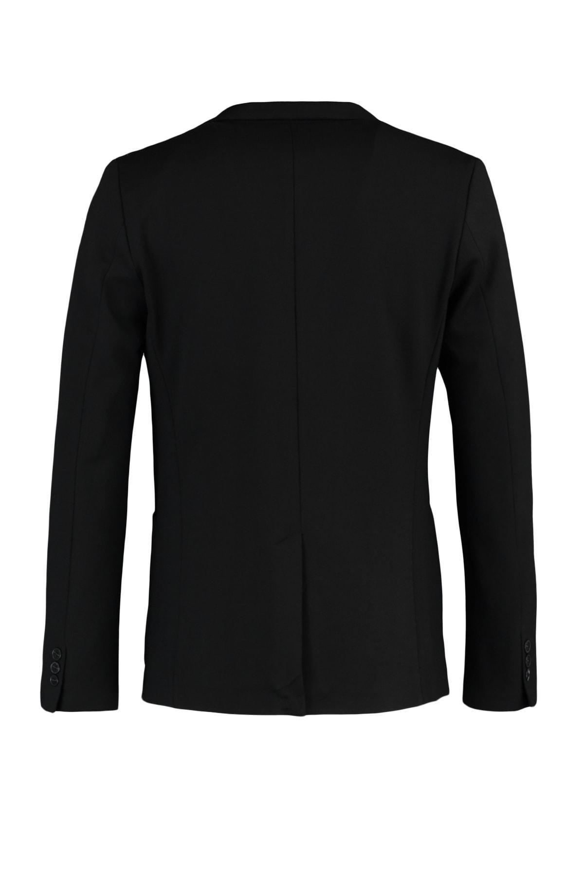 Black Slim Lapel Collar Jacket, C101_7009, large image number 7