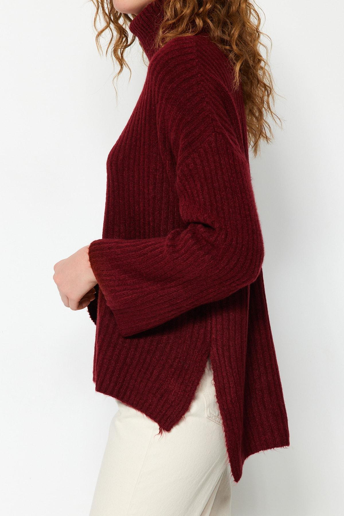 Trendyol - Burgundy Oversize Sweater