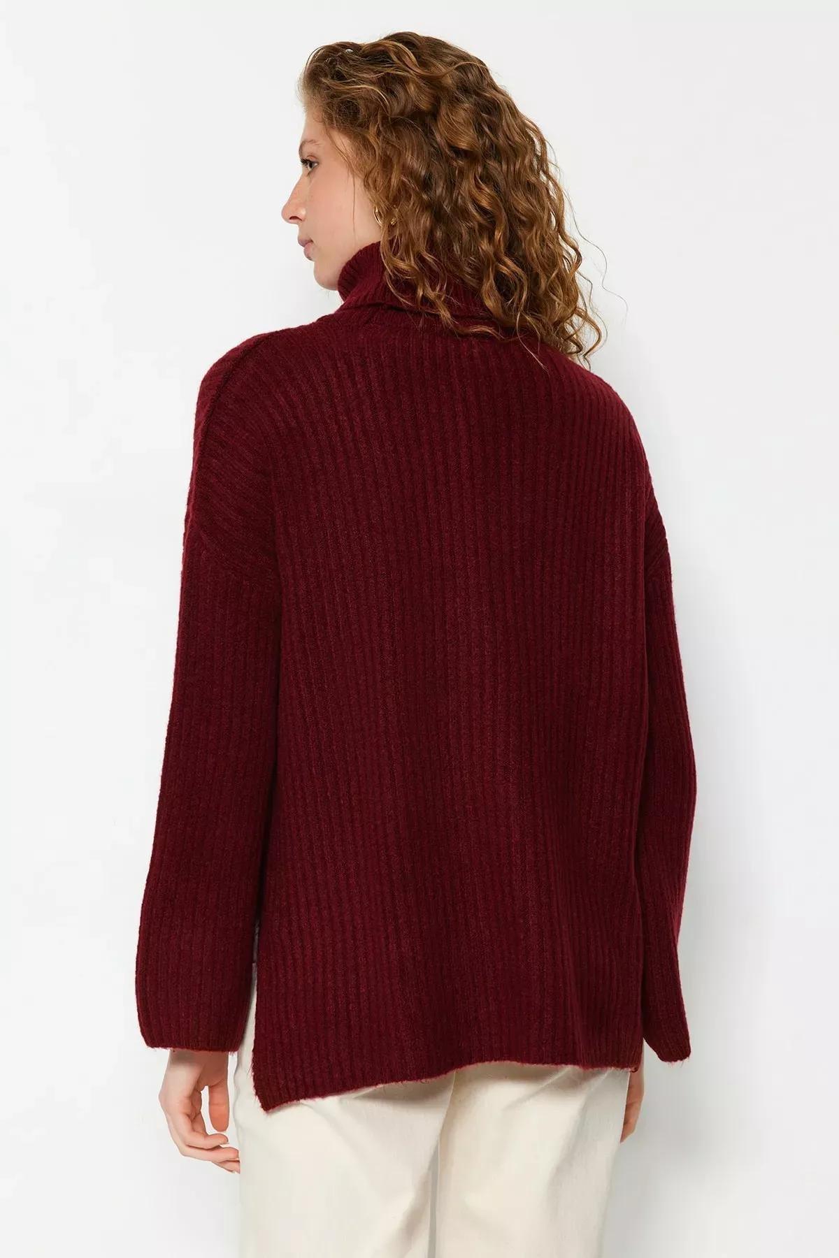 Burgundy Oversize Sweater, , large image number 4
