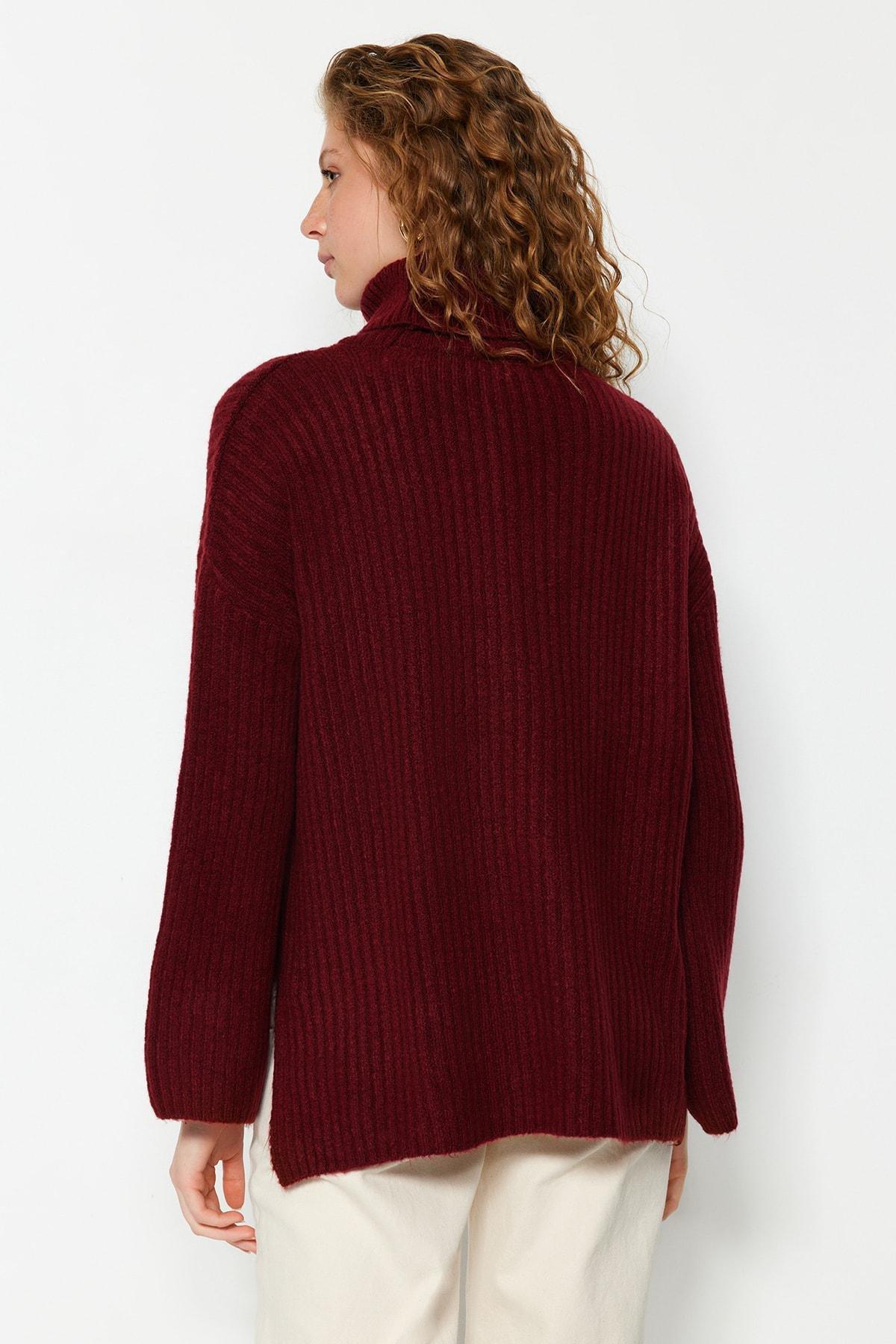 Burgundy Oversize Sweater, , large image number 4