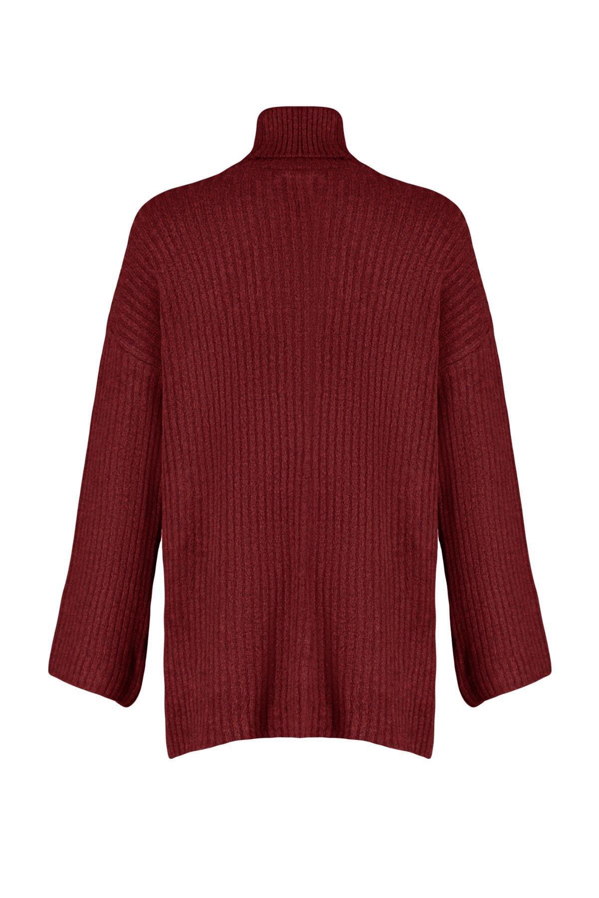 Trendyol - Burgundy Oversize Sweater