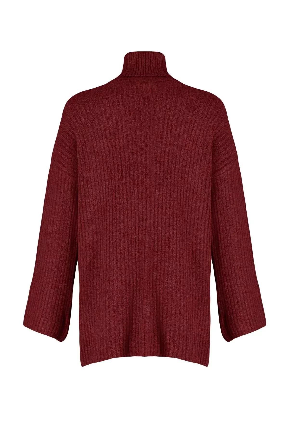 Burgundy Oversize Sweater, , large image number 5