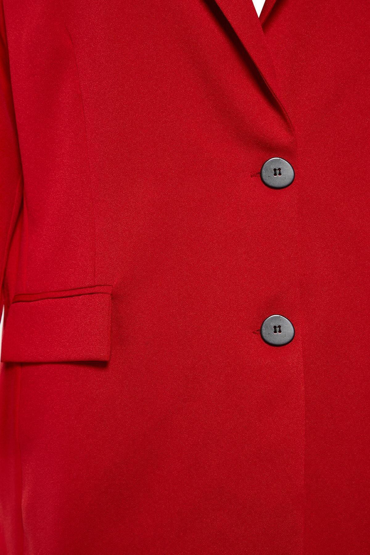Red Oversize Plus Size Jacket, , large image number 4