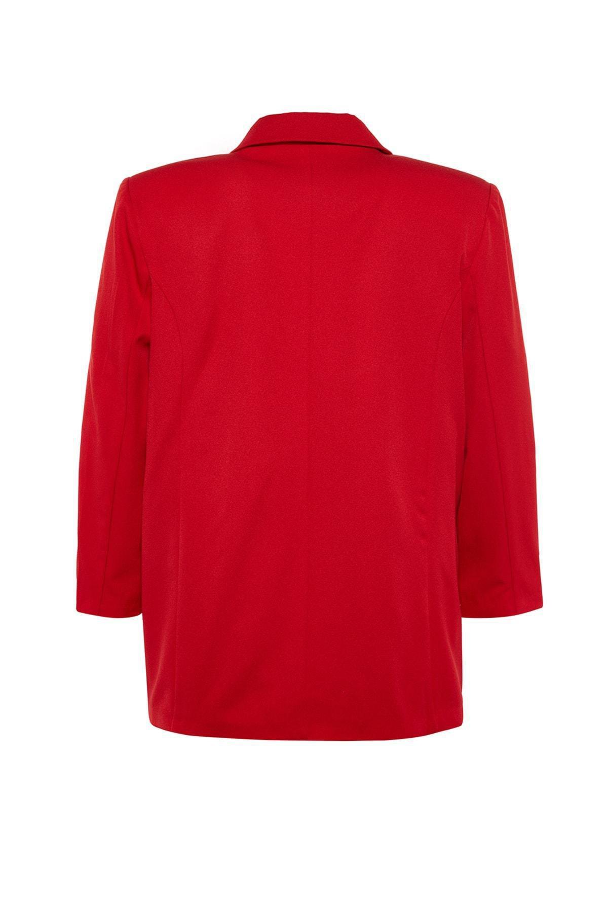 Red Oversize Plus Size Jacket, , large image number 5