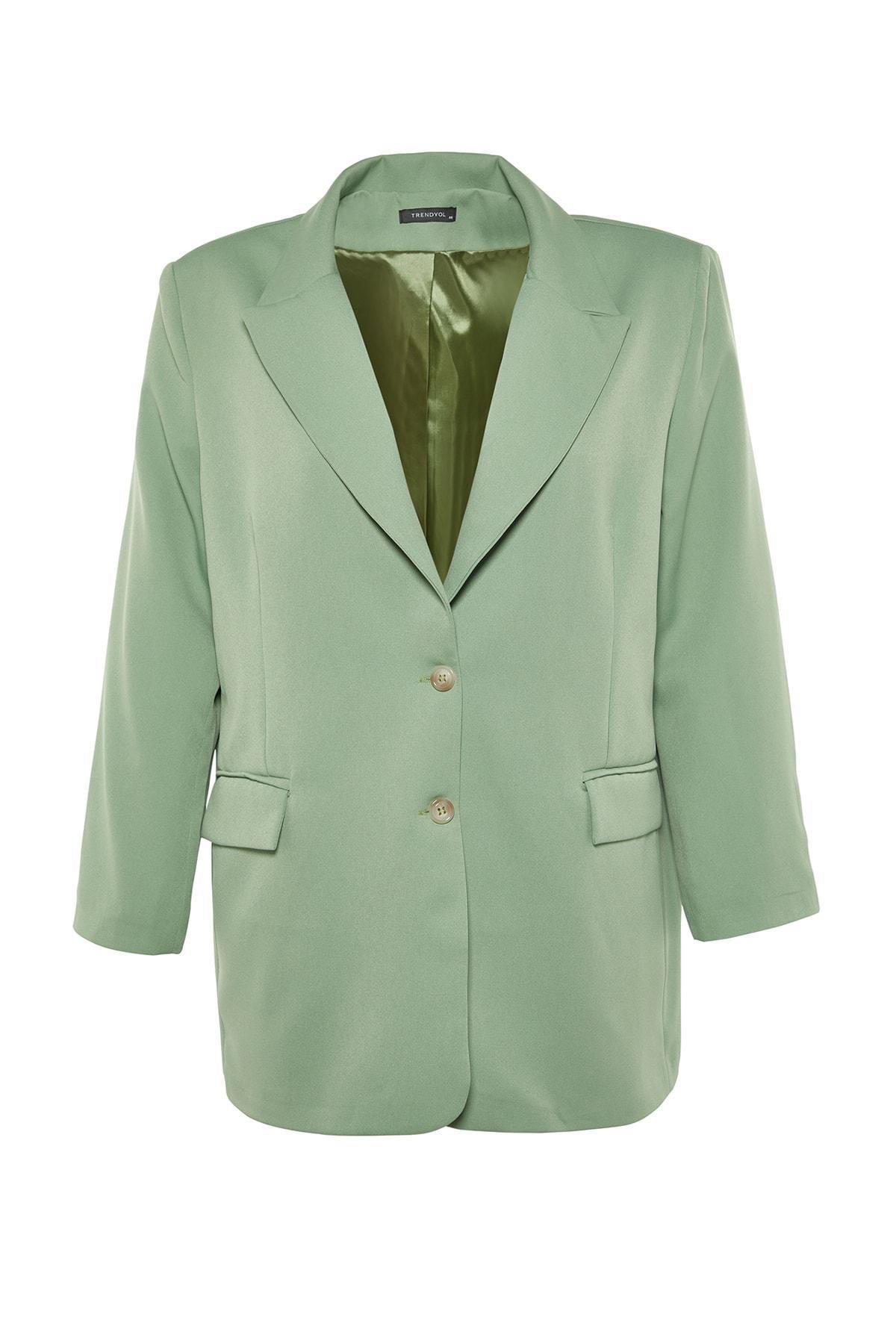 Trendyol - Green Oversize Plus Size Jacket