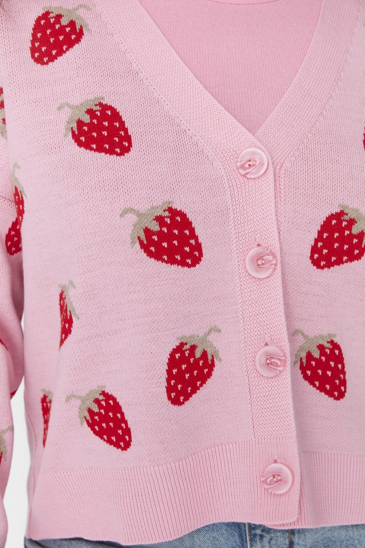 Pink Floral Plus Size Cardigan, , large image number 3