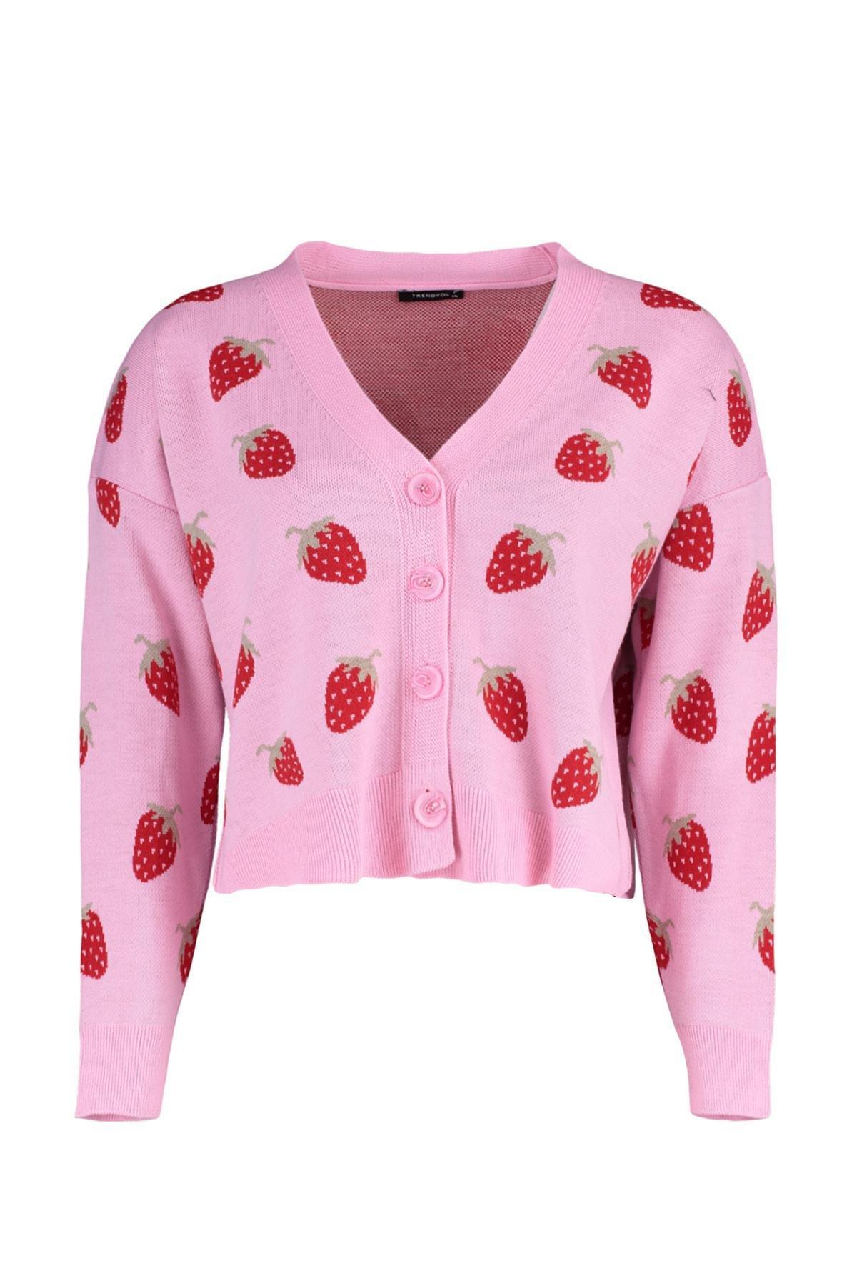 Pink Floral Plus Size Cardigan, , large image number 5