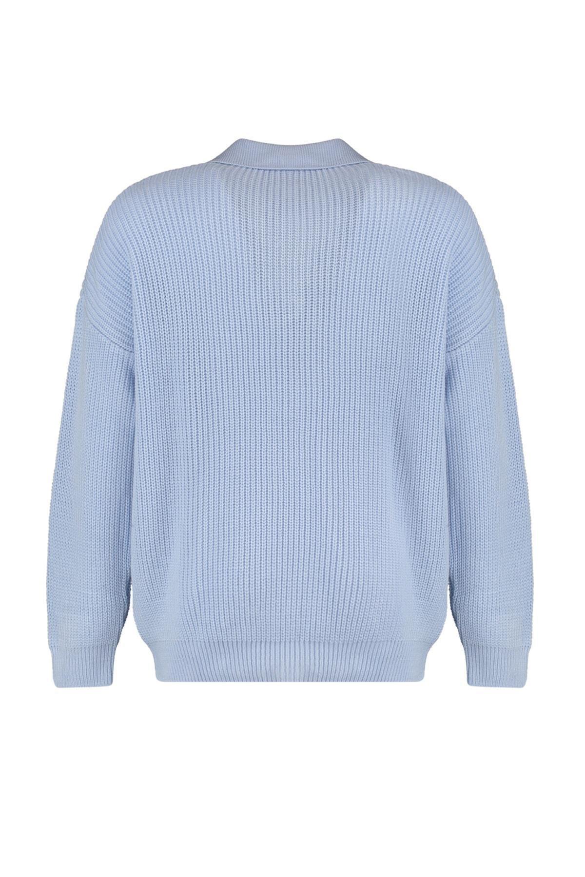 Purple Polo Neck Plus Size Sweater, , large image number 5