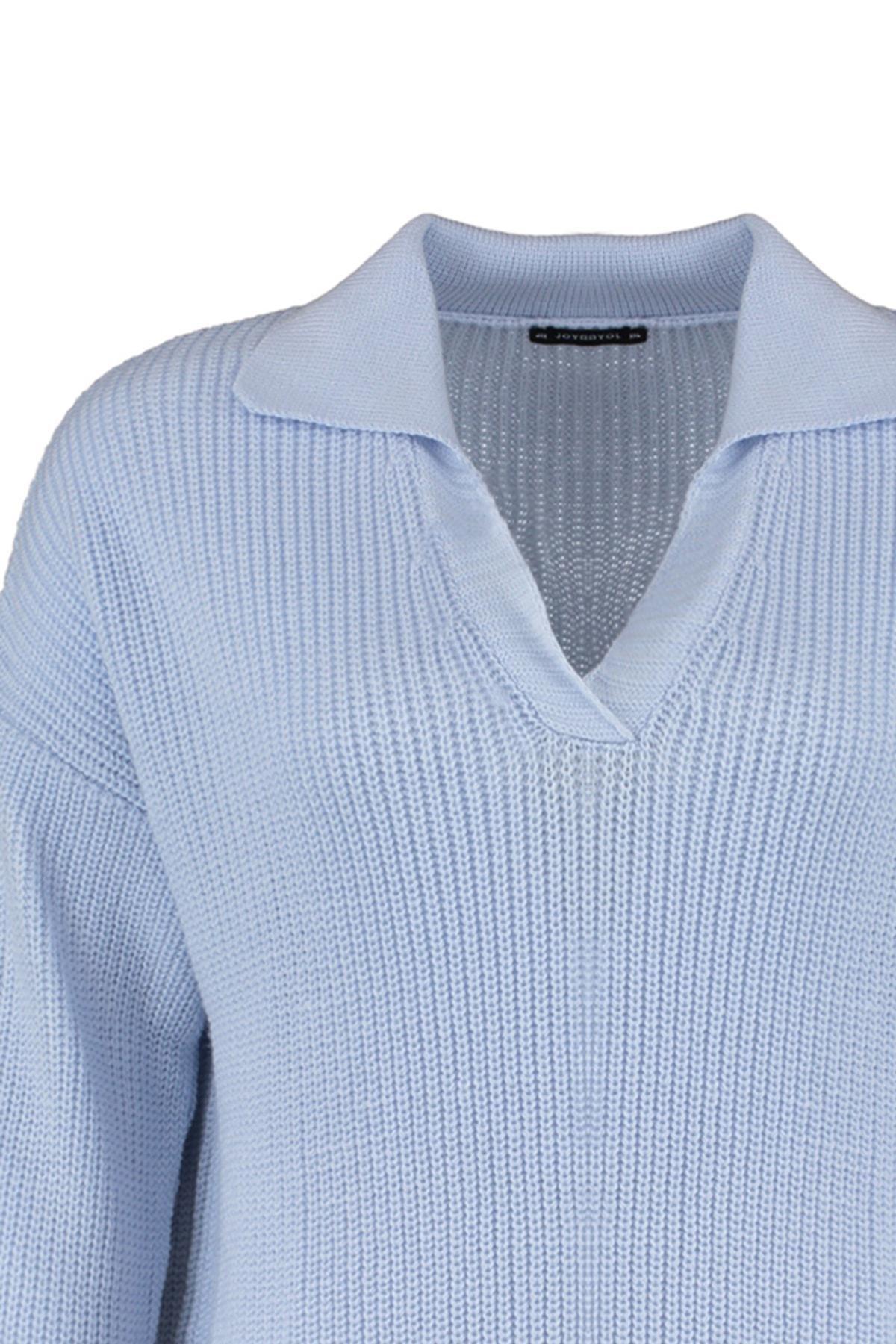 Purple Polo Neck Plus Size Sweater, , large image number 7