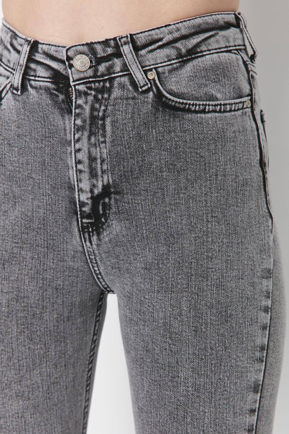Gray Bootcut High Waist Jeans, , large image number 3