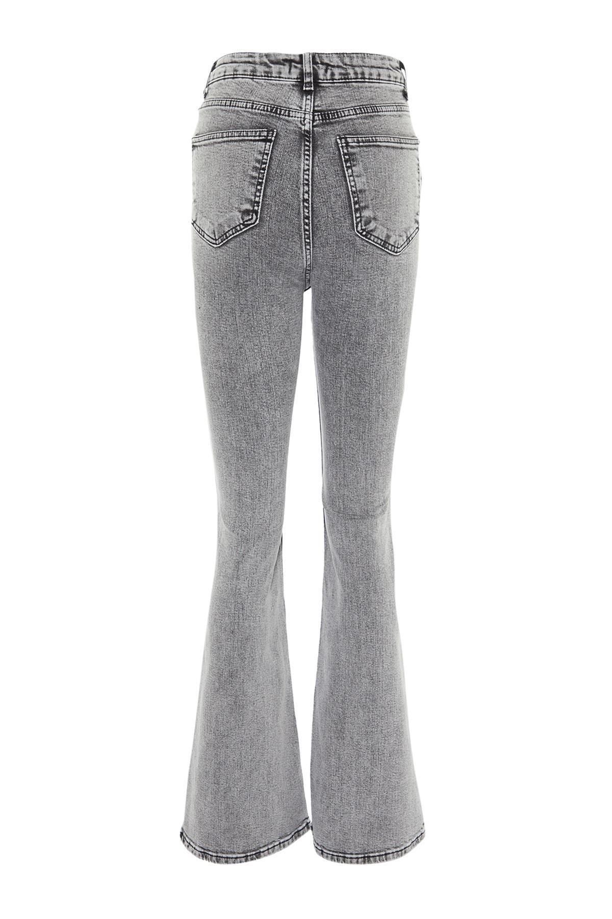 Gray Bootcut High Waist Jeans, , large image number 8