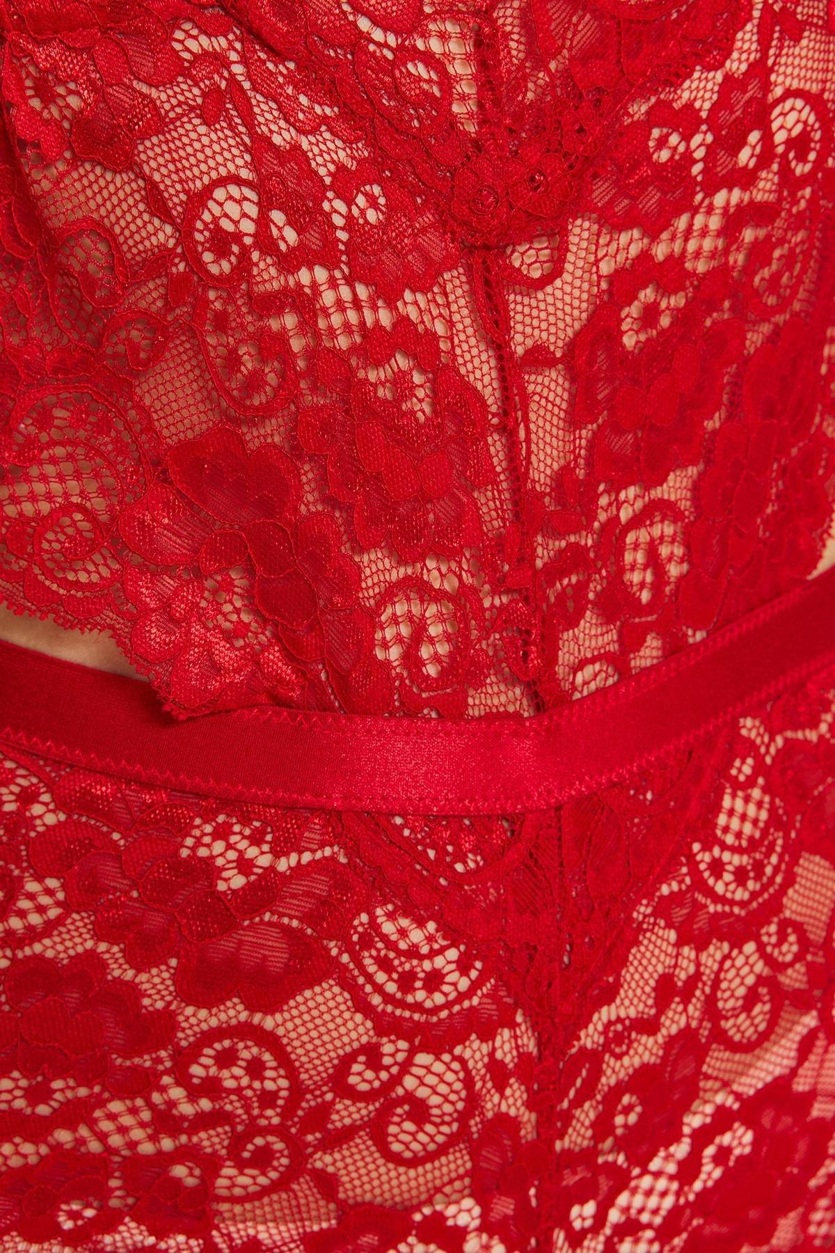 Red V-Neck Bodysuit, , large image number 3