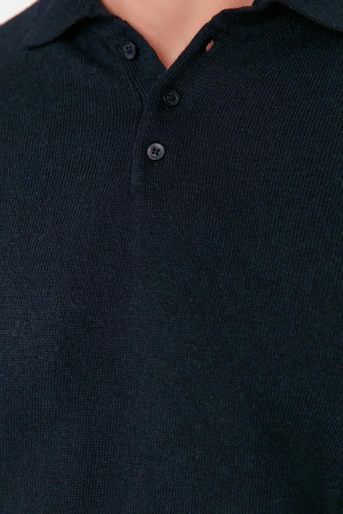 Blue Slim Sweater, Dark blue, medium