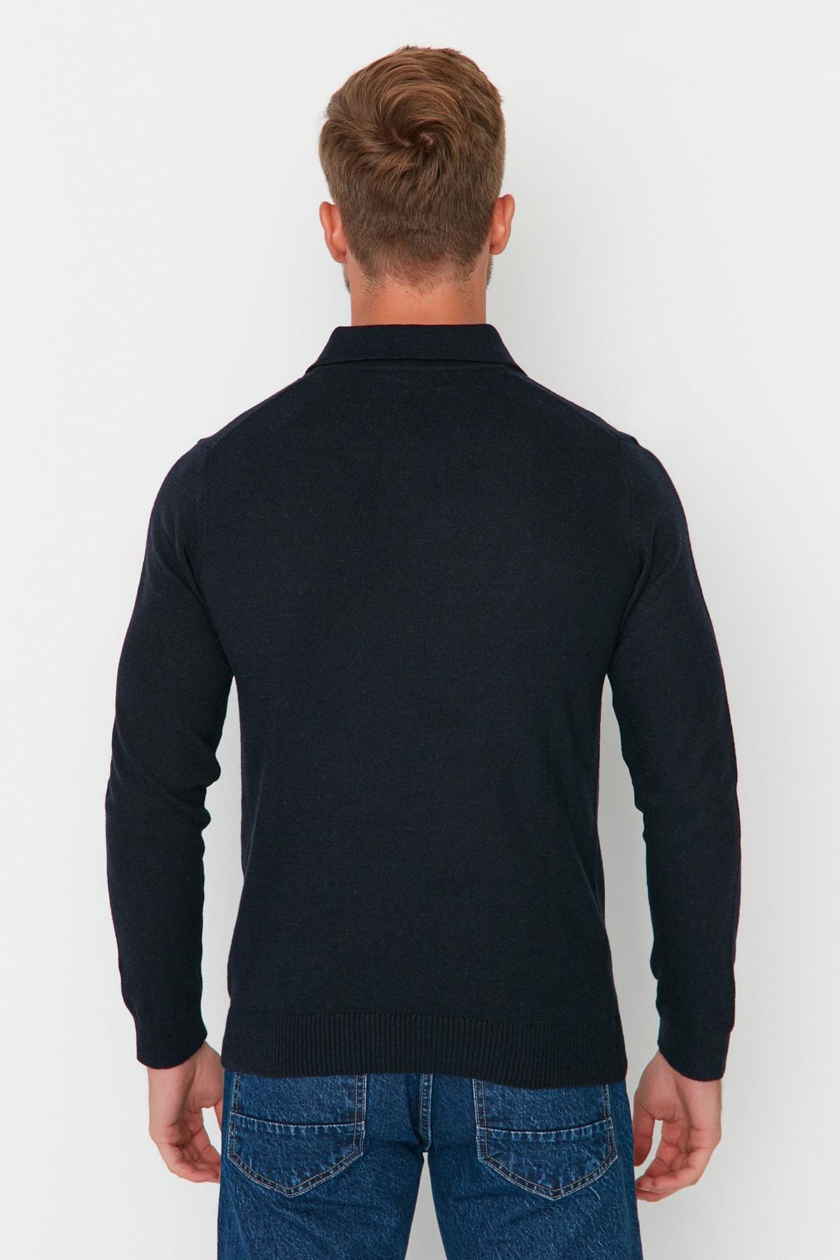 Blue Slim Sweater, , large image number 5