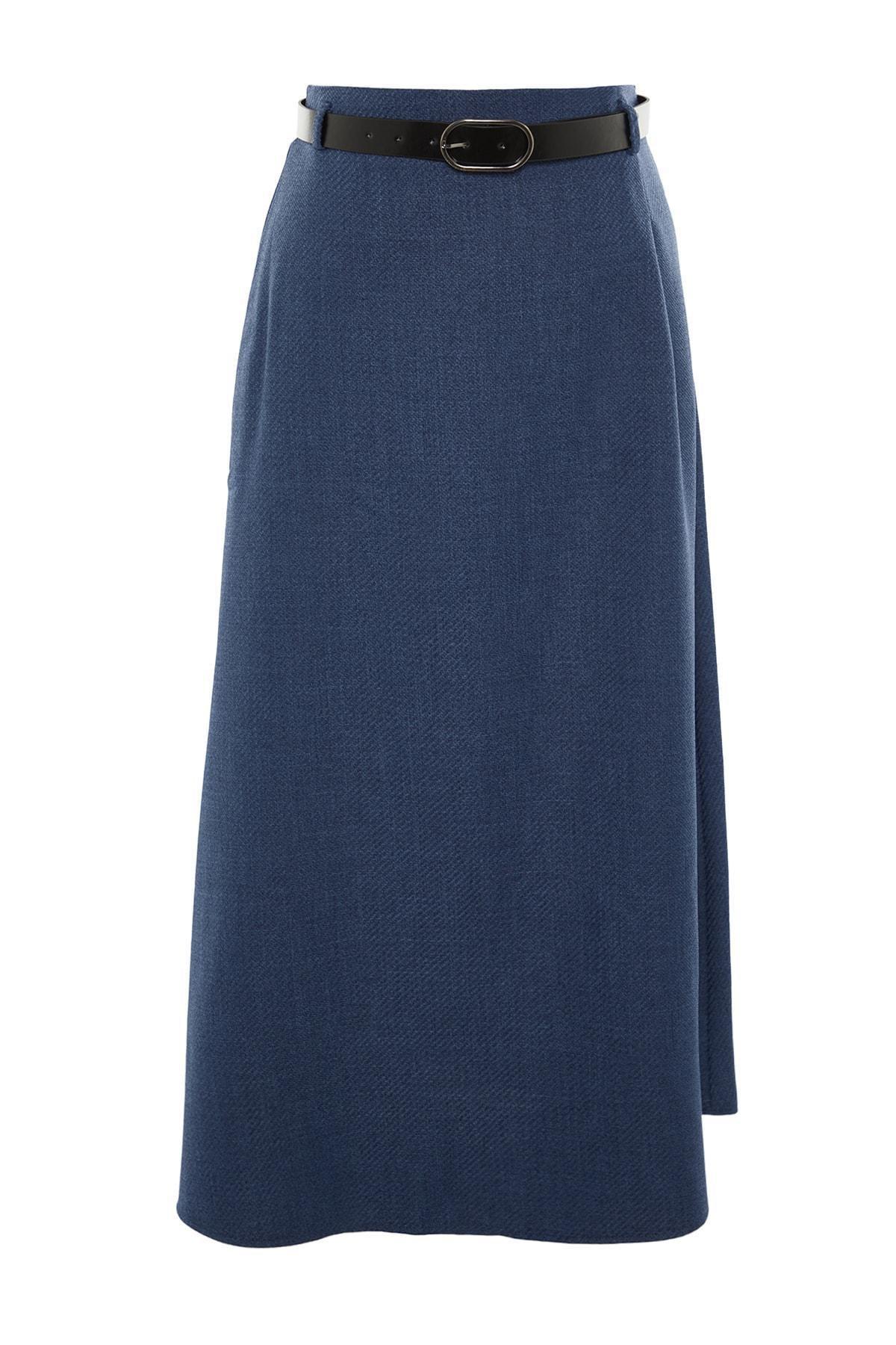 Navy A-Line Maxi Skirt, , large image number 7