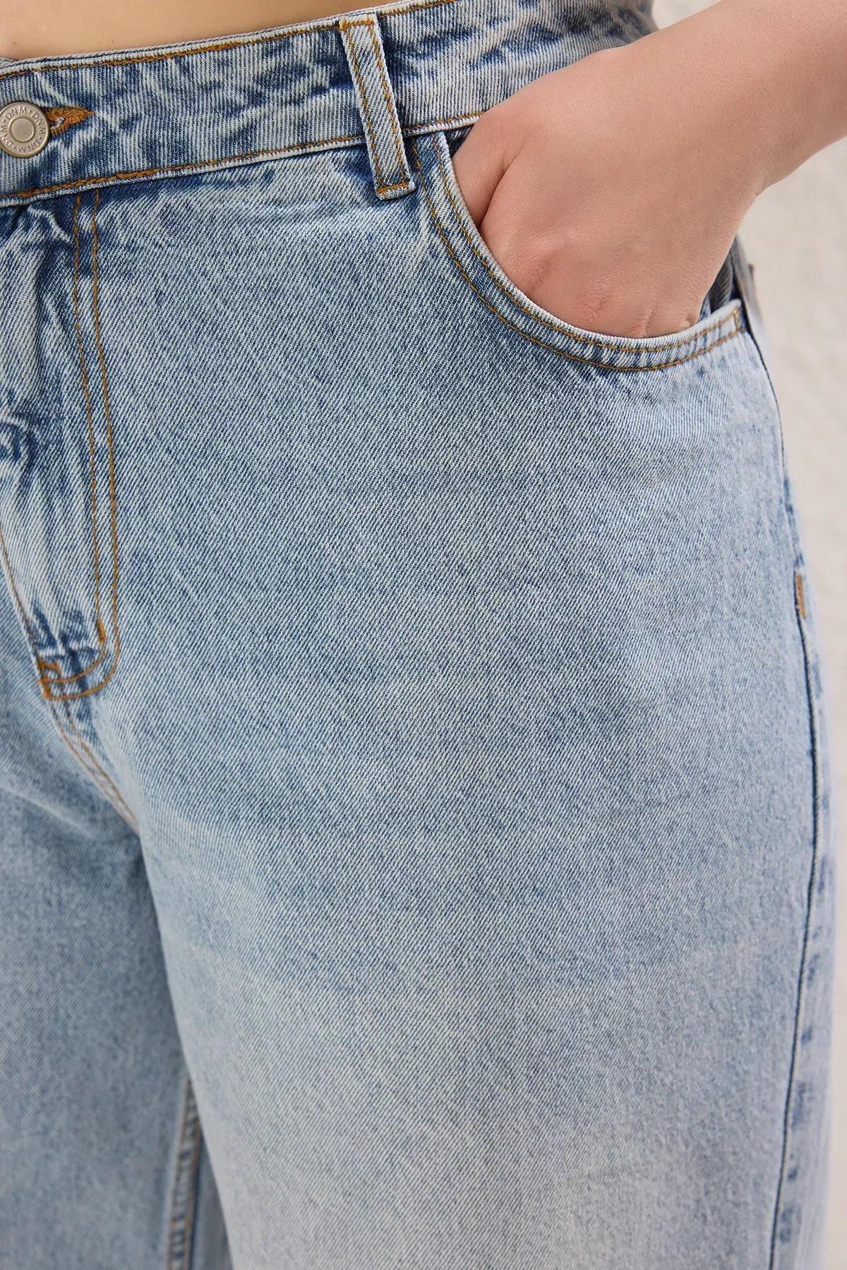 Blue High Waist Wide Jeans, , large image number 3