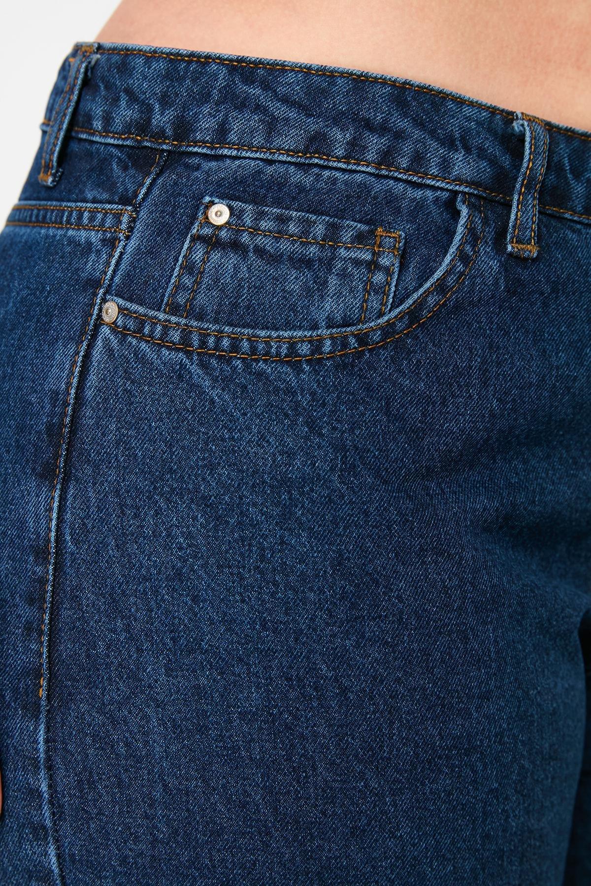 Navy Wide Leg Plus Size Jeans, , large image number 6