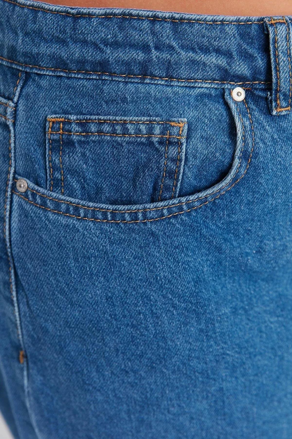 Blue High Waist Wide Leg Plus Size Jeans, Blue, large image number 9