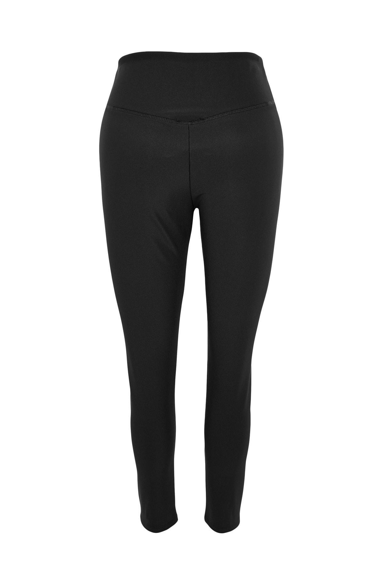 Black High Waist Plus Size Leggings, , large image number 5