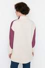 Trendyol - Beige Print Standing Collar Sweatshirt