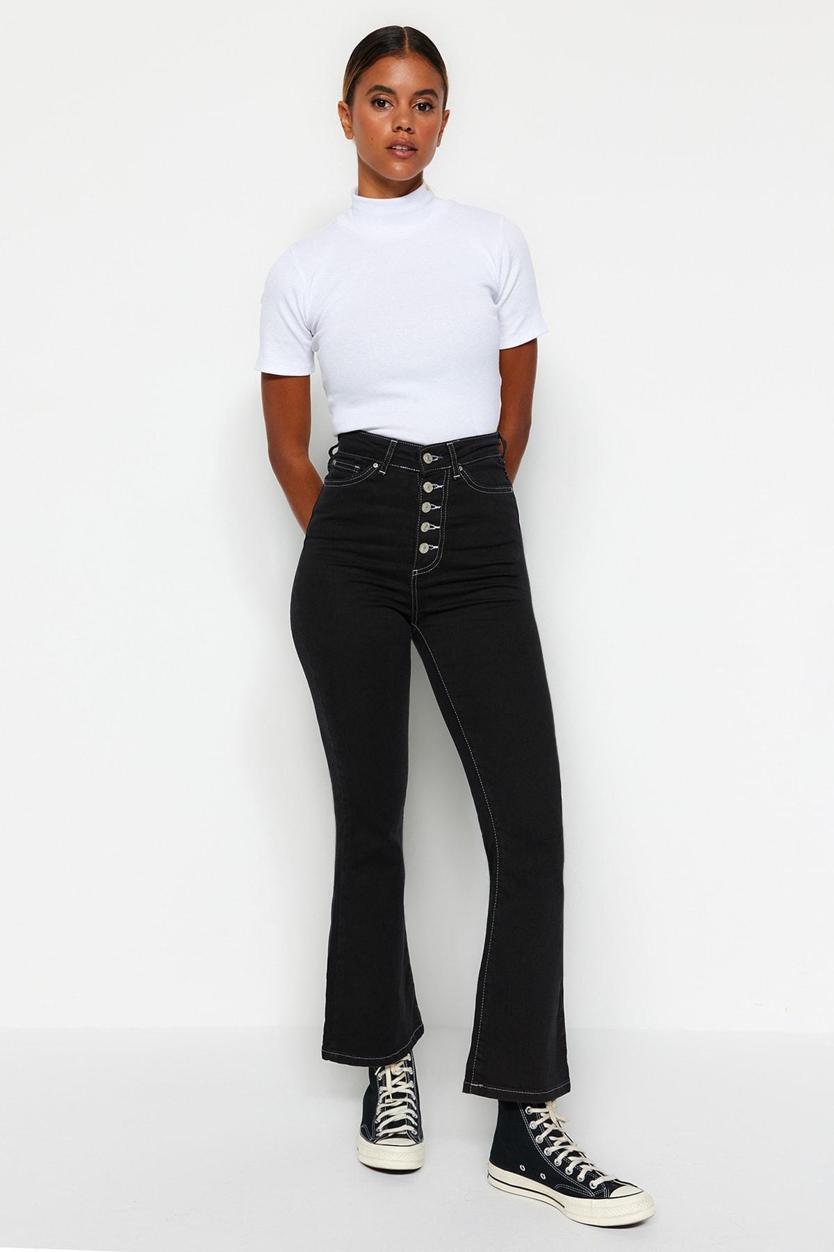 Trendyol - Black Bootcut High Waist Jeans