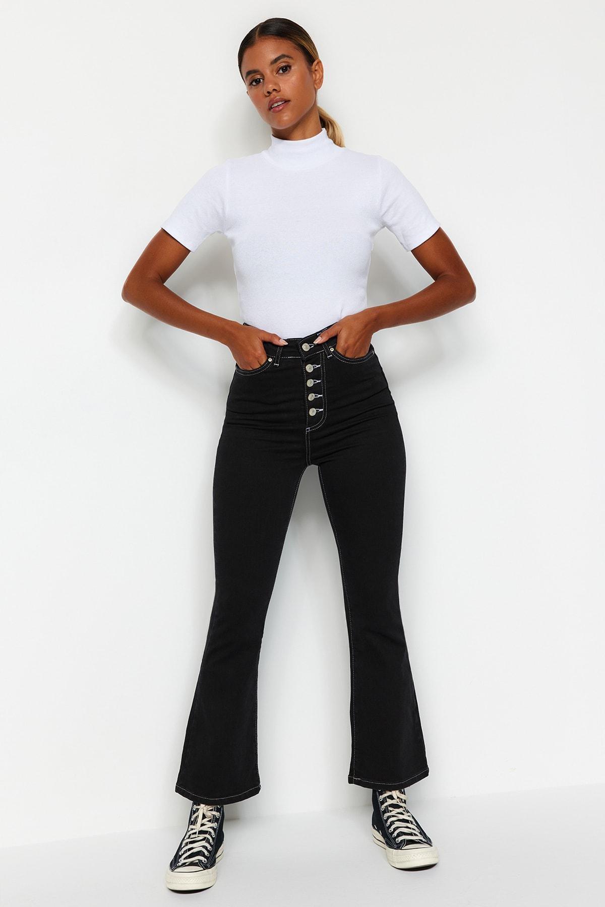 Trendyol - Black Bootcut High Waist Jeans
